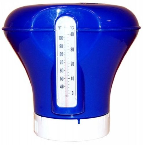 ÚSZÓ VEGYSZERADAGOLÓ 200 G-OS TABLETTÁHOZ HŐMÉRŐVEL